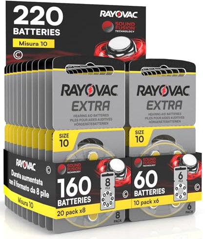 220 Pilas para Audífonos Rayovac Extra 10-20 Blisters de 8 y 10 Blisters de 6 Pilas