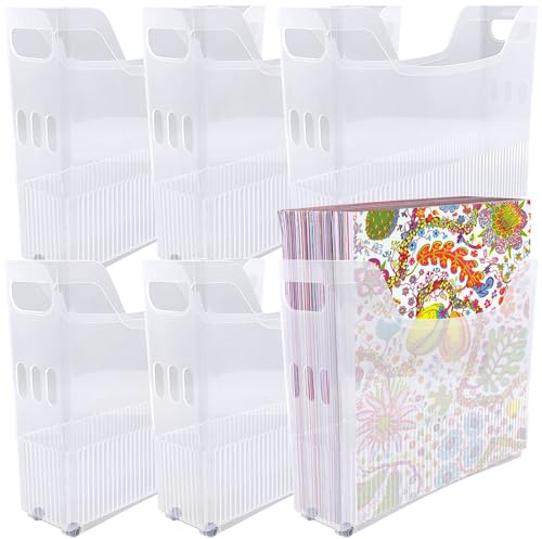 6 Pack 12 x 12 Paper Storage Organizer，Scrapbook Paper Storage with Wheels，Plastic Portable Scrapbook Storage Bin for 12 x 12 Paper，Scrapbook Papers, Cardstocks，Vinyl Sheets, Documents