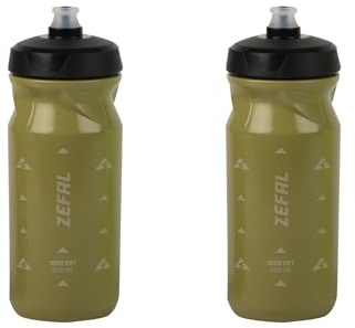 ZEFAL Pack Sense Soft 65 Fahrrad- und Mountainbike-Trinkflasche - Zwei geruchsneutrale, weiche Sportflaschen - BPA Frei Trinkflasche Fahrrad - Silikonsauger - Olivgrün, 2 x 650 ml