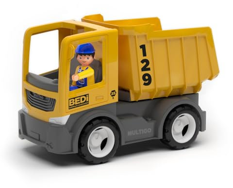 MultiGO Build Sandkasten Spielzeug für Kinder ab 3 Jahre - großer Bagger mit Fahrer - Sandspielzeug für Outdoor Spiele - Auto für den Garten