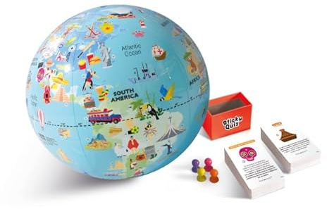 Caly - Globo gonfiabile con giochi Road Trip Stick'N Quiz 30 cm - 052F, blu oceano