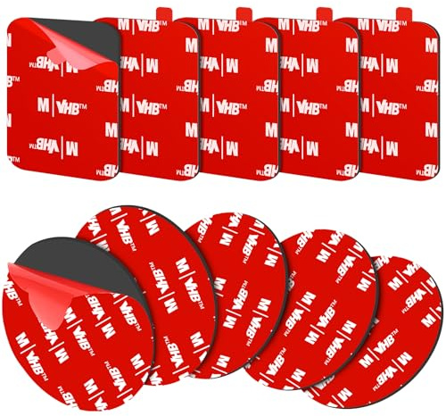 Cinta Adhesiva Doble Cara Extra Fuerte, 10 × Almohadilla Adhesiva de Espuma Redondo/Cuadrado, Tiras Adhesivas, Resistentes al Agua y Altas Temperaturas para Automóviles, Hogar y Oficina, 70mm+50mm