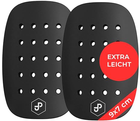 JDP Light Protège-Tibias, Mini-protège-Tibias extrêmement légers/à Peine perceptibles, Taille Universelle 9 x 6 cm, protège-Tibias de Football pour Hommes, Petits protège-Tibias pour Enfants Noir