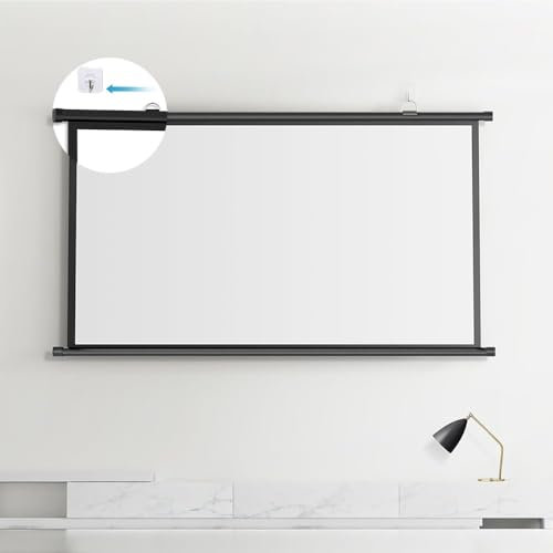 KPEGAXS Manual Pull Down Projector Screen 50inch 60inch Wall Mounted Ceiling Projection Screen Roll Up Movie Screen For Home Theater/Cinema(30inch(4:3))