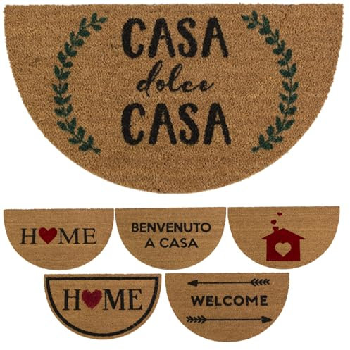 Viterbo Biancheria Tappeto Zerbino Cocco Ingresso Mezzaluna 40x70Cm Antiscivolo Moderno A Fantasia (Casa Dolce Casa)