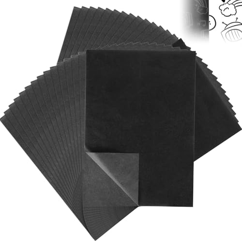 Carbon Transfer Papers Black Graphite Paper for Tracing 100 Sheets Graphite Black Transfer Papers for Wood Canvas Metal A4 21 X 29.7 cm