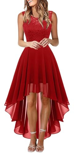 Robe De Soiree Femme sans Manches Ceremonie Dentelle Ourlet IrréGulier Robes Chic Et Elegant Pas Cher Taille Haute Grande Taille Mariage Invité Princesse De Promo Anniversaire Dress