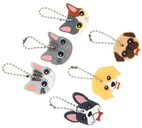 TOGEVAL Set 6 Pezzi Copritasti Chiavi Casa in Silicone Morbido Copertine Chiave Cartoon Colorate Identificatori Tasti Facili da Indossare per Uso Quotidiano e Regalo