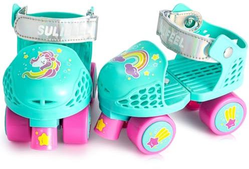 SULIFEEL Patines de rodillos cuadrado ajustables para niños | Edades 3-5 años, para niñas y niños, cómodo y seguro, fácil de usar