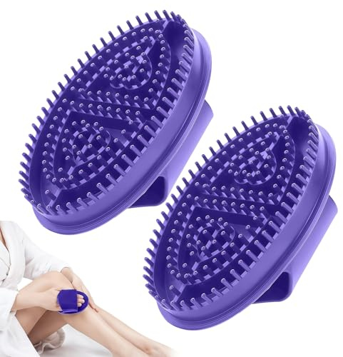 pelriox 2 Pezzi Spazzola per Massaggio Meridiano, Spazzola Gua Sha Corpo, Spazzola Anticellulite – Professionale per Tonificare il Corpo, Materiale Sicuro, Facile da Pulire (viola)