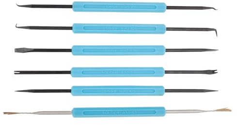 ELEOUTI Kit de Herramientas de Asistencia para Soldar 6 Piezas de Acero al Carbono Diseño para Zurdos y Diestros Operación Mano para Tv y Computadora