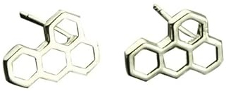 Ohrstecker Bienen Wabe Hexagon Sechseck geometrisch silbern Ohrringe Stecker