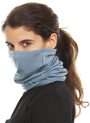 Minus33 Merino Wool Micro Weight Woolverino Multiclava - Multifunctional Headwear - UV Protection - Hiking Neck Gaiter - Hunting Balaclava - Slate Blue