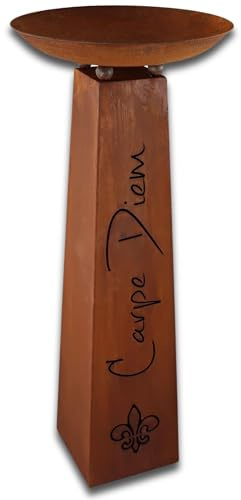 Rostikal Blumensäule 110 cm mit runder Pflanzschale 47 - Gartendeko Für Draußen Wetterfest, Deko Garten, Garten Deko Draußen - Wetterfeste Deko Für Ihren Outdoor-Bereich