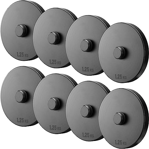 Northdeer Weight Plates for Steel Dumbbells V2.0 - Disc Set 8 Pieces 1.25kg (Black)