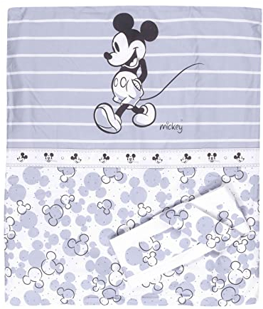 Disney Minnie Mouse Baby Cot Bed Sheets Baby Sleeping Bag Pram Complete Set Cot Bed Sheet Sheet Newborn Bedding Pillowcase (Mickey)