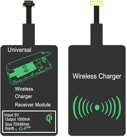 MEIRIYFA Lot de 2 récepteurs de charge sans fil micro USB, adaptateurs récepteurs de charge micro USB, puce de module de raccordement pour téléphone portable de type C