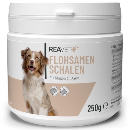 ReaVET Ciotole per semi di psillio per cani e gatti, 250 g, di qualità premium, ricca di fibre, senza glutine, semi di psillio per cani e gatti in qualità premium, senza additivi