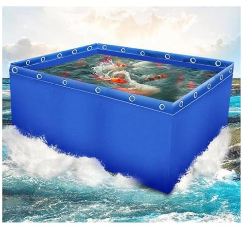 Fiskdamm ovanför marken, PVC trädgårdsvattentank, lämplig för avelskoi, jordbruksbevattning, 150 x 100 x 50 cm