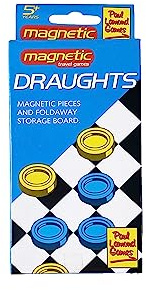 Paul Lamond Games Magnetic Travel Draughts Game,Black