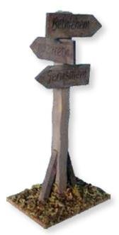 Unbekannt Krippenzubehör Wegweiser Höhe 15cm
