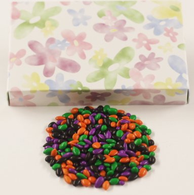 Scott's Cakes Halloween Mix Chocolate Covered Sunflower Seeds in a 8 oz. Daisy Box