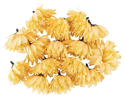 Ideen mit Herz Deko-Blüten, Kunstblumen, Blüten-Köpfe, Verschiedene Sorten, ca. Ø 4-5 cm (Dahlie - apricot - 15 Stück)