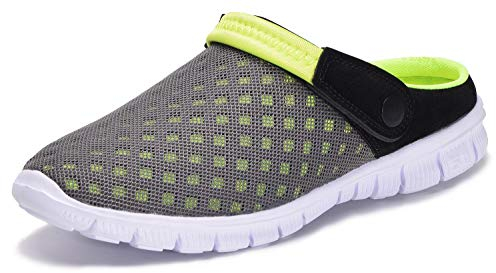 Eagsouni Mens Womens Breathable Mesh Slippers Beach Sandals Garden Clogs Hollow Out Outdoor Sports Casual Summer Shoes Flip Flops, Green, 8 UK