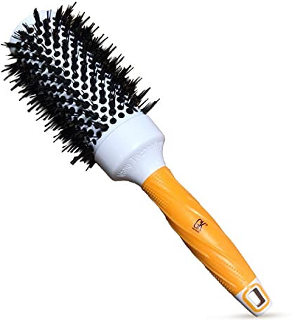 Global Keratin GK HAIR - Spazzola termica professionale rotonda extra arancione, 53 mm, per asciugatura, spazzola in ceramica agli ioni per acconciare e aggiungere volume, utilizzare la spazzola di
