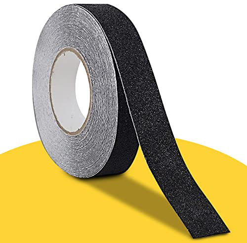 fruitlet® Nastro Antiscivolo 10 m x 2 cm, Strisce Antiscivolo per Scale Esterne Interne, Nastro Adesivo Antiscivolo per Gradini, Antiscivolo Scale Nero