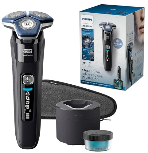 Philips Norelco Shaver 7600, Rechargeable Wet & Dry Electric Shaver with SenseIQ Technology, Quick Clean Pod, Travel Case & Pop-up Trimmer, S7886/84