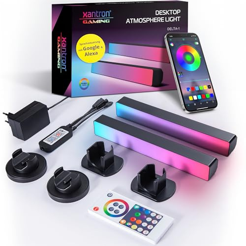 Xantron® LED Lightbar [Musik & TV Kompatibel] Gaming LED Beleuchtung/LED Hintergrundbeleuchtung für Ambilight TV nachrüsten/RGB Light Bar kompatibel mit Alexa & per App steuerbar