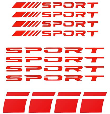 Flaconi 12PCS Adesivi Moto e Auto, Adesivi Cerchi Applicabili a Un’Ampia Gamma di Veicoli (Rosso)