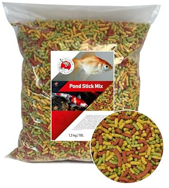 Koi Herdecke Premium Teich Sticks 10L/1,3Kg – 15mm Teichfutter für Koi & größere Goldfische – Fördert gesundes Wachstum & kräftige Farben – Leicht verdaulich – Klares Wasser für Teichfische