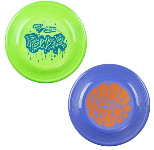 Wham-O Frisbee Fastback Pack de 2 Disques Volants, 23.75cm Jouet Léger Adapté aux Chiens pour Enfants Garçons Filles 5 Ans et Plus, Joueurs Professionnels, pour Plage Parc Jardin - 100g