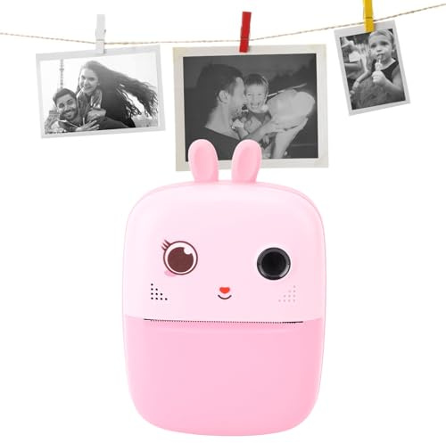 Istantanea la Fotocamera Bambini, 1080p 80MP Kids Instant Istantanea Supporto la a Colori PC, Videocamere Digitali Bambini Ragazzi e Ragazze età (Rosato)