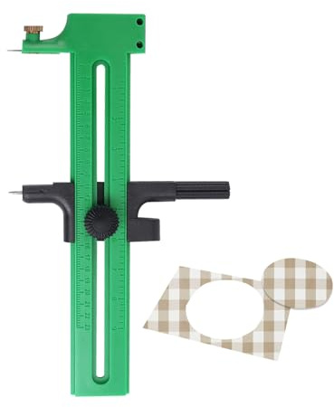 Cutter rotatif avec boussole : coupe circulaire professionnelle, outil de coupe polyvalent pour feuilles de papier et carton, poignée ergonomique, guide de lame sûr | coupes rondes parfaites pour