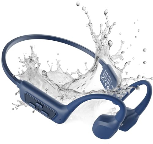 MONODEAL Auriculares de Conducción Ósea, Auriculares Natacion IP68 Impermeable Bluetooth 5.3 Deportes Hueso Bueno Integrado 8GB Reproductor MP3