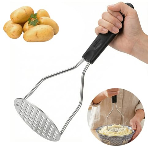 Waelthkey Potato Ricer Stainless Steel Potato Masher Heavy Duty Potato Ricer Masher with Fine Grid Ergonomic Non Slip Handle for Smooth Mashed Potatoes Masher