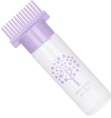 YIXANNX Flacon applicateur peigne pour racines de 180 ml offrant un contrôle maximal lors de la coloration à domicile, sans effort. Flacon applicateur, Violet, 17.1 x 6.4 x 4.6 cm