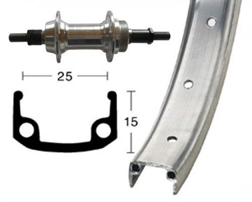 Bike-Parts H-Rad 9Alu Laufrad Silber 1size