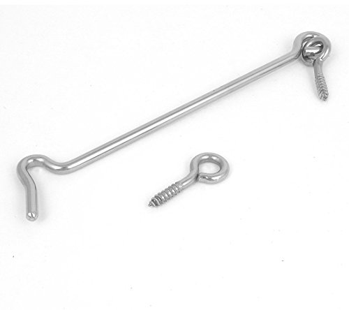 uxcell 150mm 6 Inch Long Cabin Hooks Eye Latch Door Gate Swivel Window Hook with Mounting Screws