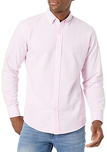 Amazon Essentials Chemise en Tissu Oxford Extensible à Manches Longues, Coupe Classique (Grandes Tailles Disponibles) Homme, Rose Pâle, XXL