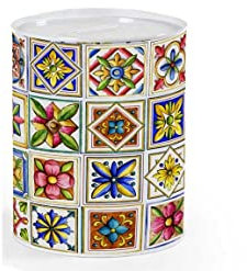 GICOS IMPORT EXPORT SRL Salvadanaio porta monete soldi in latta decoro terra e sole 14 x 15cm utilissimi UBO-826573