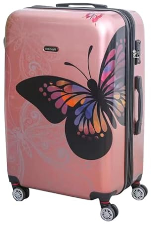 CELIMS - Valigia Grande 75 cm in Policarbonato | Valigia Grande 23 kg | Leggera | Oro Rosa
