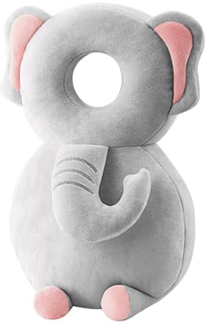 Surakey - Protector de cabeza de bebé, protección contra caídas, cojín suave y anticaídas, mochila ajustable para caminar (elefante)