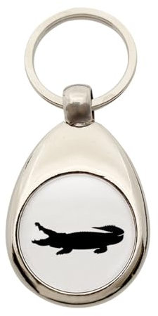 Huuraa Schlüsselanhänger Krokodile Silhouette Geschenk Metall Einkaufswagenchip Krokodile Geschenkidee