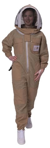 SAFTA Bee Pro 3 Layer Ventilated Beekeeping Suit, Beekeeper Suit For Professional Beekeepers, with Fencing Beekeeping Veil,