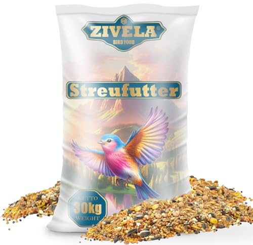 ZIVELA Miscela di semi per uccelli selvatici per tutto l'anno | Mangime per uccelli selvatici premium per le 4 stagioni | 30KG