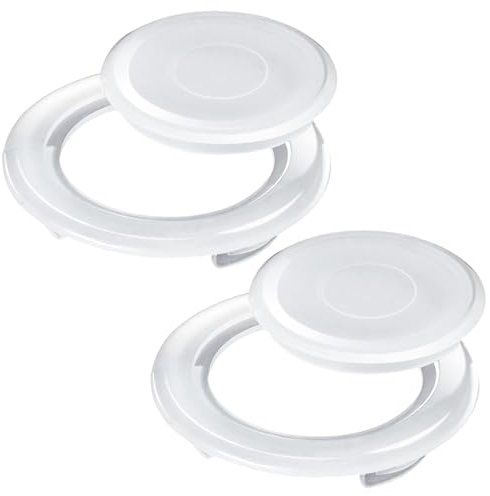 Amazleer 2-Pack 2-Inch Parasol Table Insert with Cap, Standard Umbrella Hole Ring Plug Set for Outdoor Patio, Glass, Deck, and Yard Table (White, 42mm-65mm)